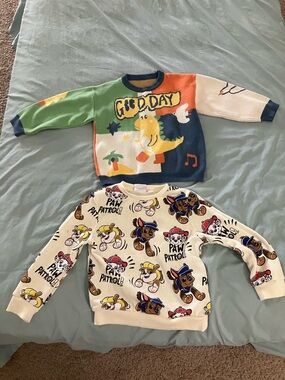 2 pcs sweater Dino and PAW Patrol